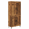 Credenza contemporanea in legno e metallo, soluzione versatile per sala da pranzo o soggiorno, ideale per stoviglie e bicchieri.