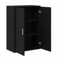 Credenza Moderna in Rovere Nero con Ripiani, 60x31x84 cm, Legno Multistrato