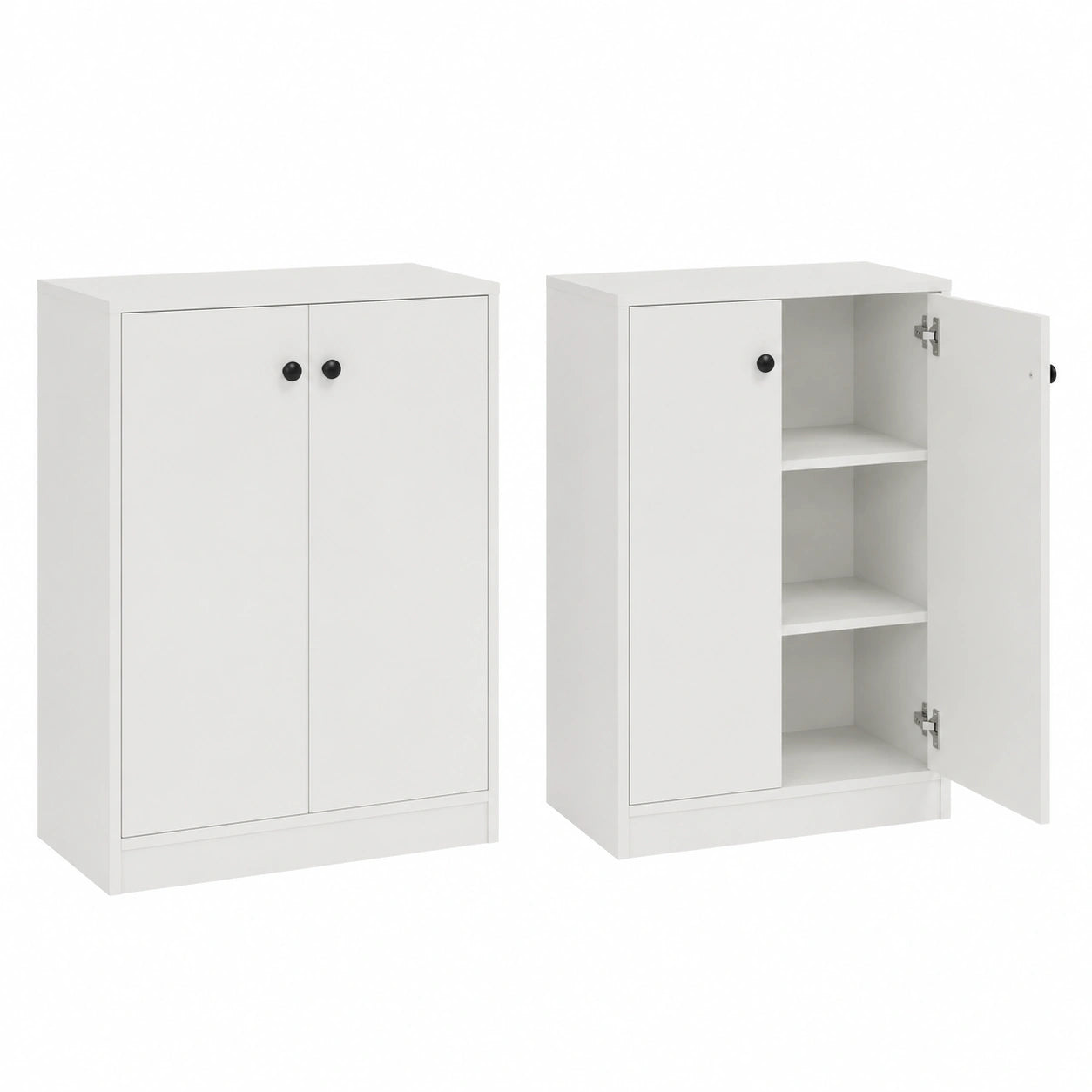 Credenza da Cucina Bianca con Ripiani Regolabili e Sicurezza Antiribaltamento