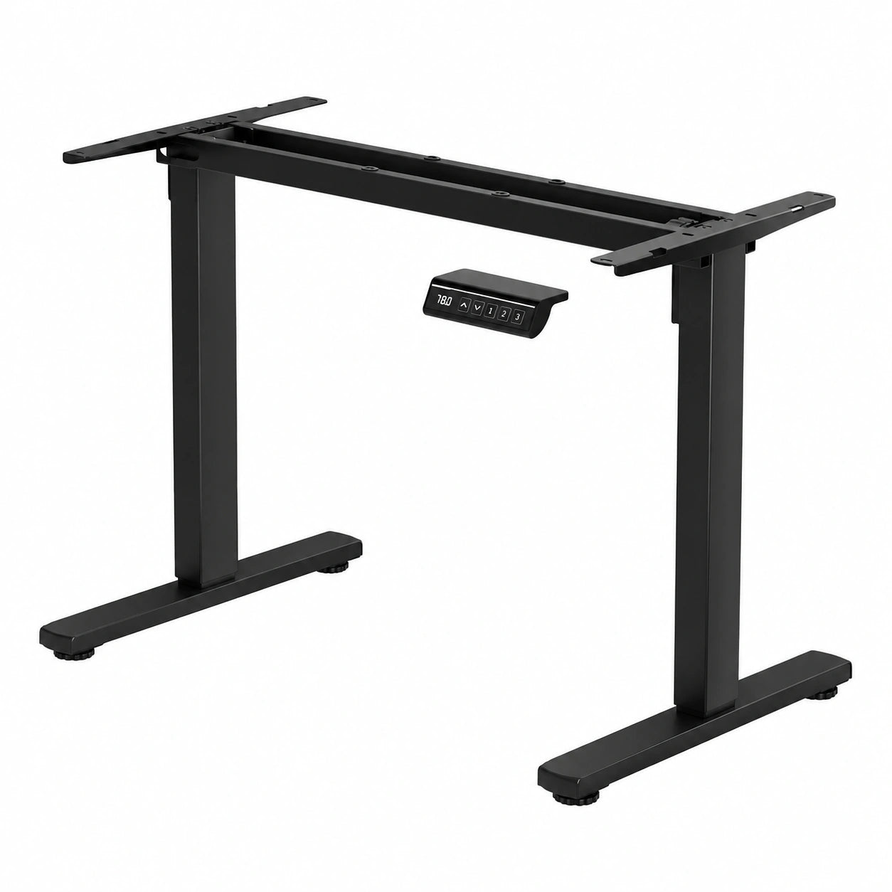 Base scrivania elettrica regolabile, struttura in metallo per casa e ufficio, nera 76x115 cm
