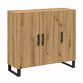Credenza Moderna in Rovere Artigianale 90x34x80 cm, Design Rettangolare, Mobile Versatile per Sala da Pranzo