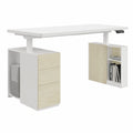Scrivania Elettrica Regolabile FLEXISPOT 120x60 cm con Mobile Laterale e Cassetti, Design Elegante per Ufficio e Studio