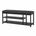 Panca per Scarpe in Pelle PU con Gambe in Metallo, Organizer Elegante per Ingresso