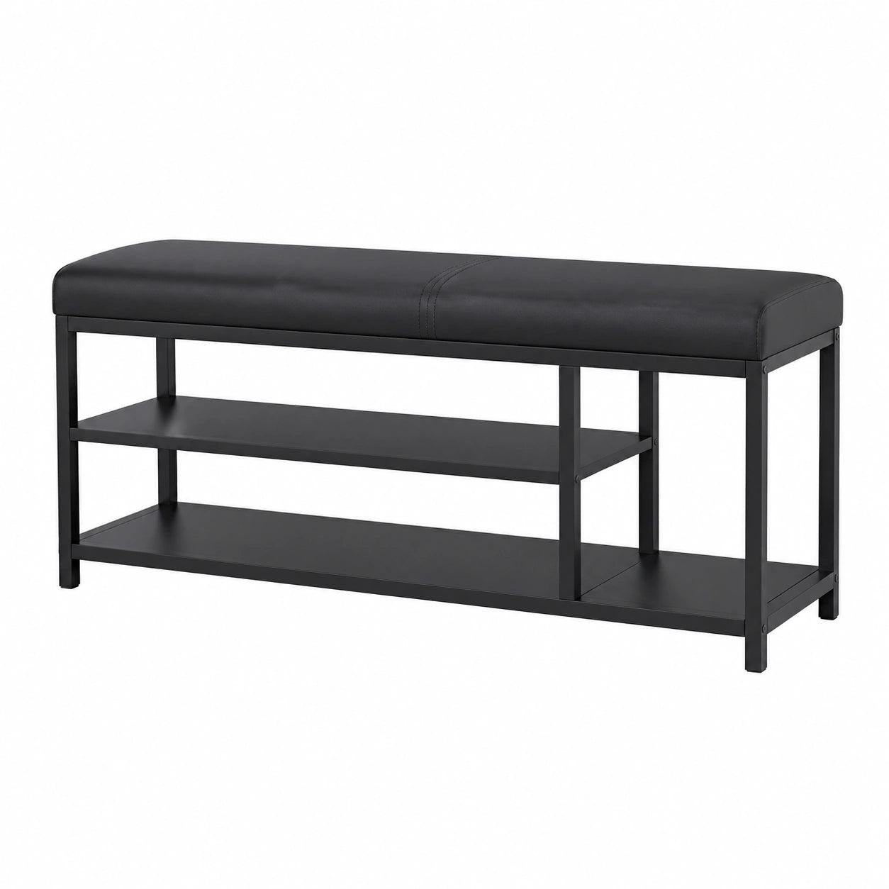 Panca per Scarpe in Pelle PU con Gambe in Metallo, Organizer Elegante per Ingresso