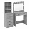 Mobile alto in legno Sonoma grigio 40x41x135 cm con 4 cassetti, credenza versatile per sala da pranzo