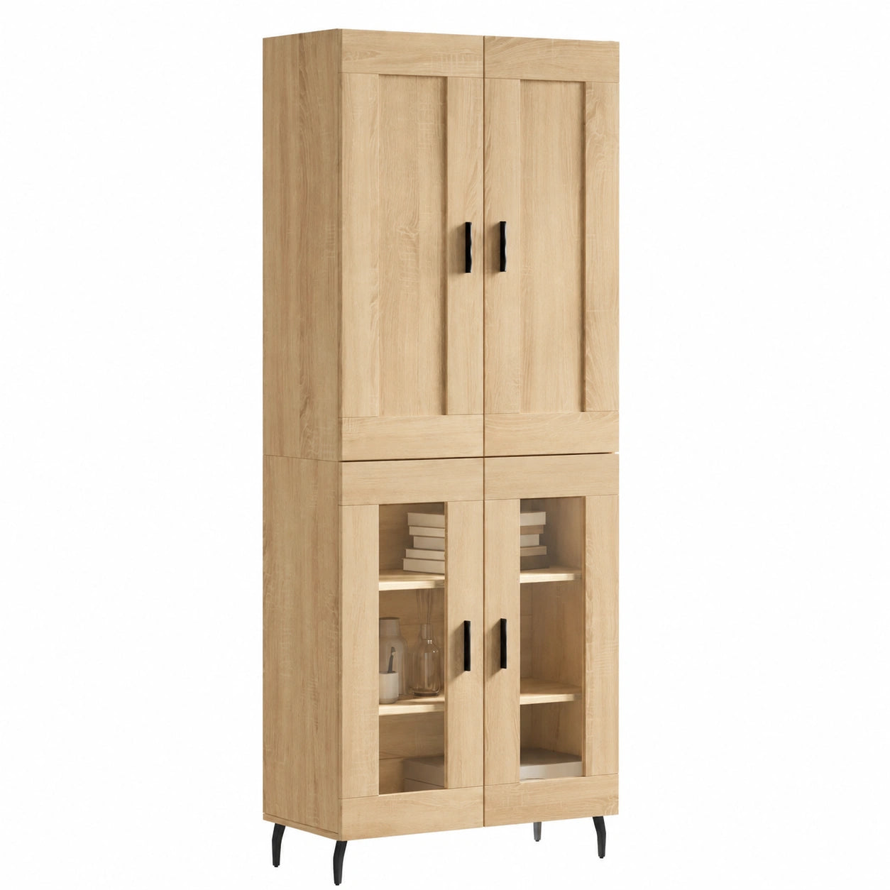 Credenza Buffet in Rovere Sonoma per Sala e Cucina, 69,5x34x180 cm