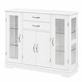 Mobile Buffet Bianco con Ante e Cassetti Regolabili