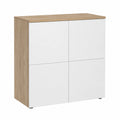Credenza Moderna in Legno con Ante Push-to-Open, 76x36,4x76 cm, Design Bicolore