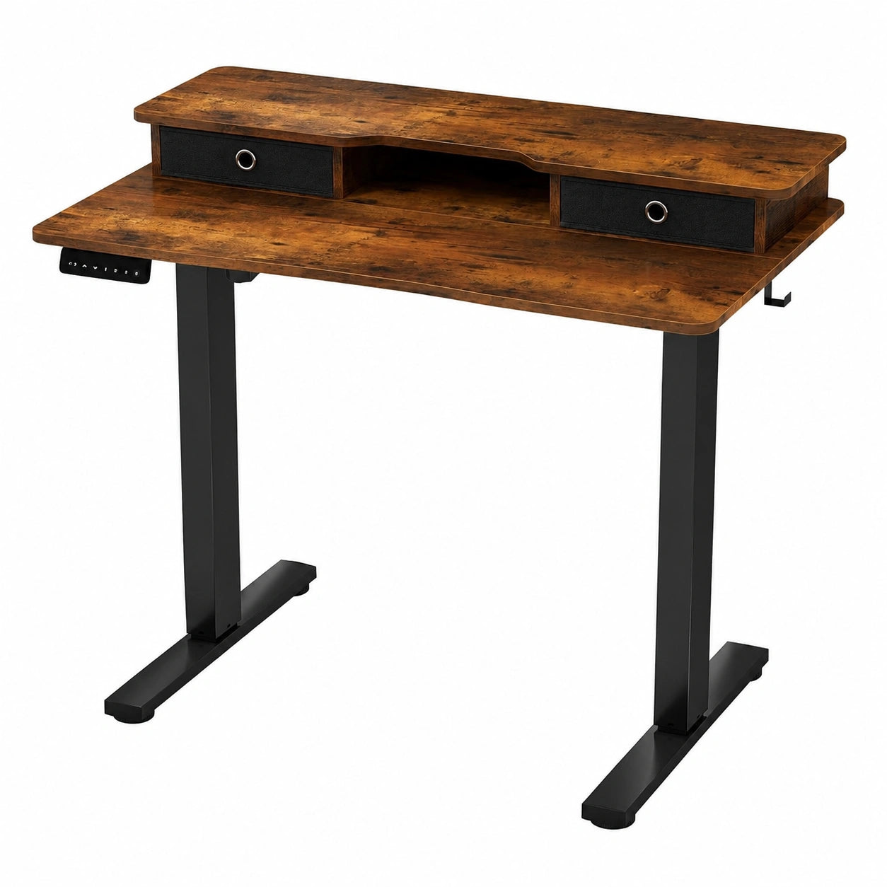 LIFEZEAL Scrivania Elettrica Regolabile con Supporto Monitor e Cassetti