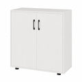 Credenza Bianca in Legno con Ante e Ripiano Regolabile, Mobile Buffet Multifunzionale Antiribaltamento