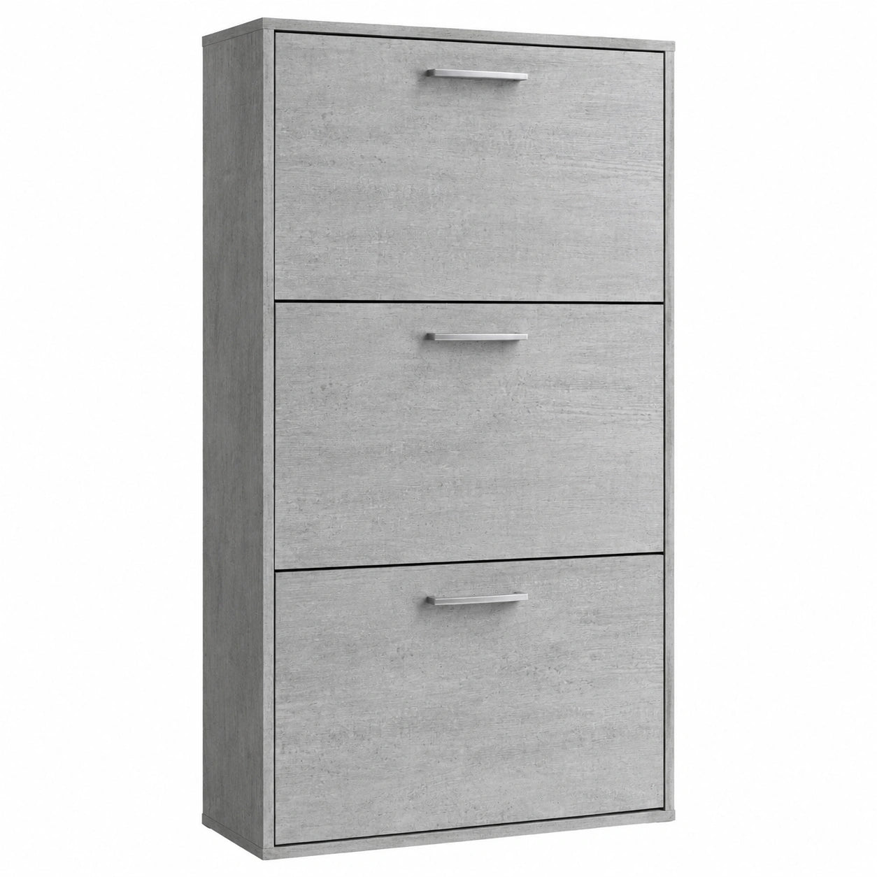Scarpiera Salvaspazio FLOW a 3 Ante, Doppia Profondità, 65x119x25 cm, Grigio Cemento, Made in Italy