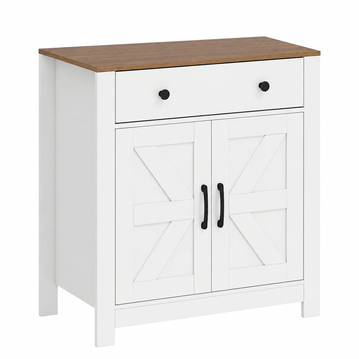 KOMFOTTEU Credenza da Cucina con Ripiani Regolabili e Cassetto, Mobile Buffet Multiuso, Bianco, 76x40x85 cm