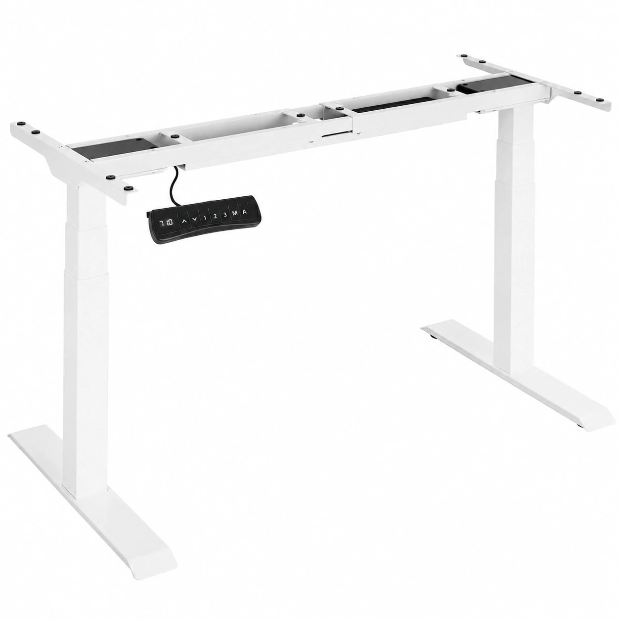 Struttura Regolabile in Altezza per Scrivania, Carico Fino a 125 kg, Ideale per Ufficio e Gaming, Colore Bianco