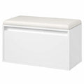 Panca Scarpiera con Seduta Imbottita e Cassetto Estraibile per Ingresso, Bianco 80x39x45 cm