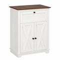 Mobile da Cucina Rustico con Anta Scorrevole e Spazio Regolabile, Bianco, 60x30x87,4 cm